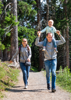 family using hiking trails
