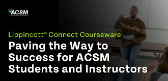 blog cover for lippincott connect courseware featuring a male instructor sitting on a desk