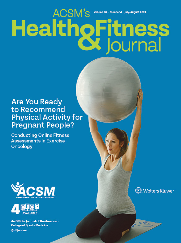 ACSM's Health & Fitness Journal cover, July/August 2024