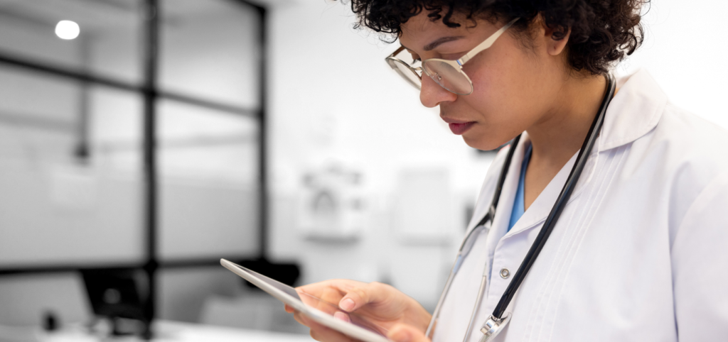 female clinical researcher, spotcolor