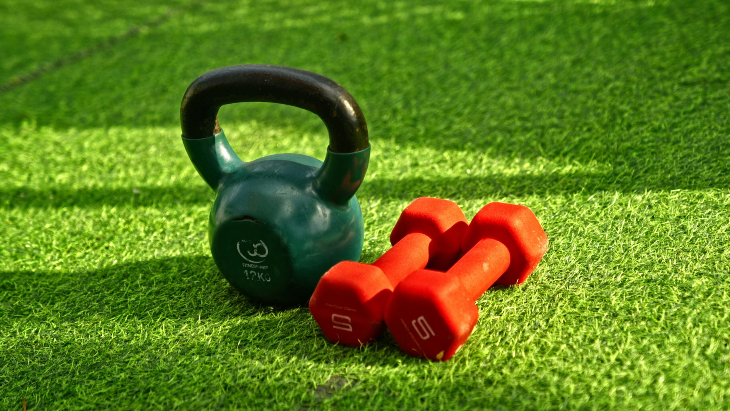 kettlebell and dumbells