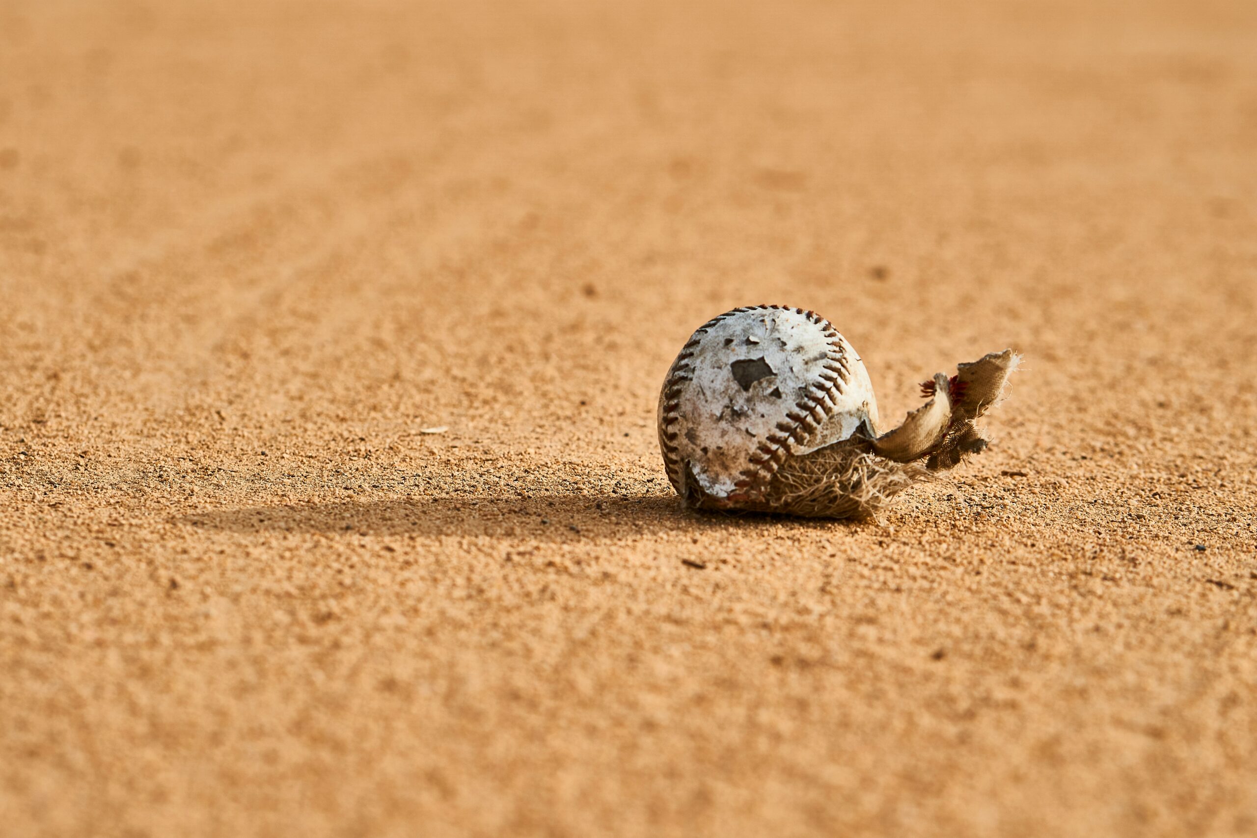 damaged baseball